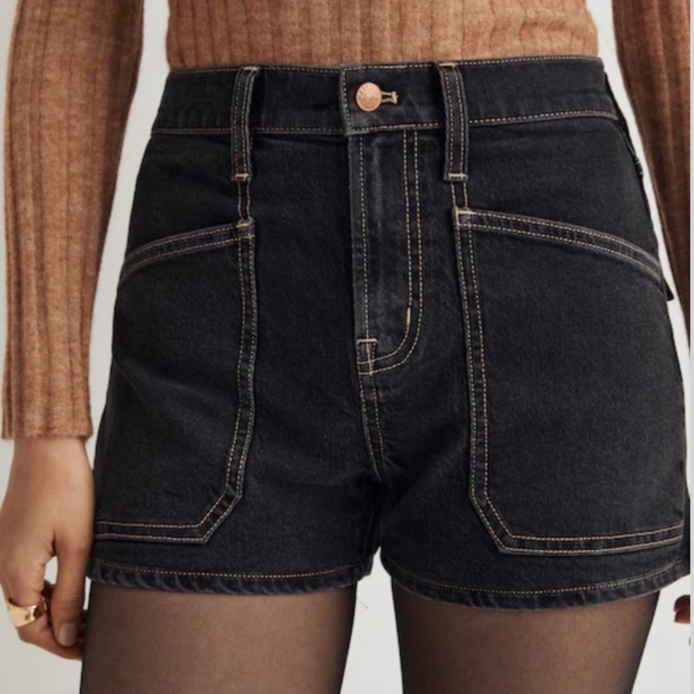 Madewell The Perfect Jean Short High Rise 3" Comfort Stretch Black Size 28